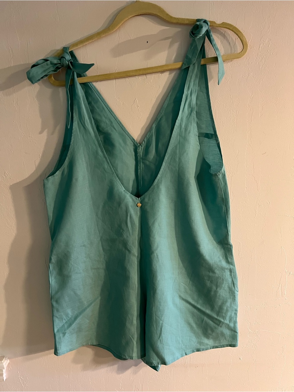 Victoria's Secret Teal Tie-Shoulder V-Neck Romper Coverup